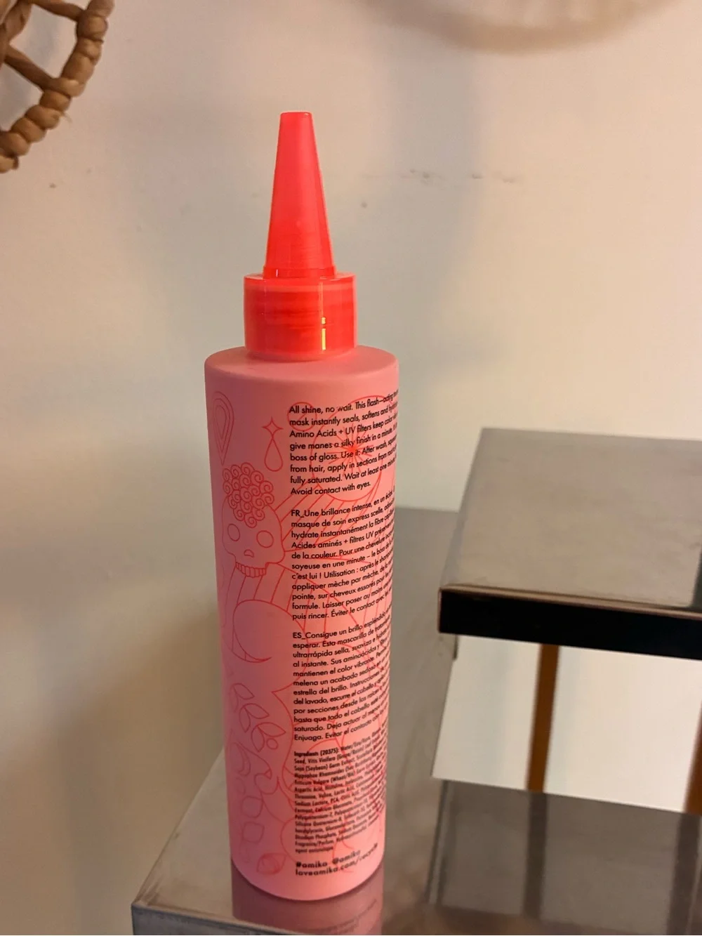 amika Flash Instant Shine Mask - Coral Pink Bottle
